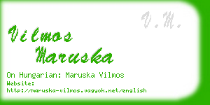 vilmos maruska business card